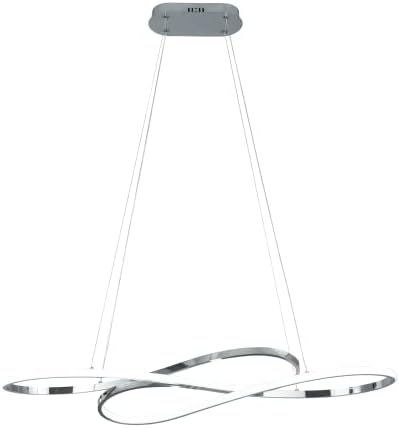 Modern LED Chandelier with Alexa Voice Control Chrome Design 39 Inch