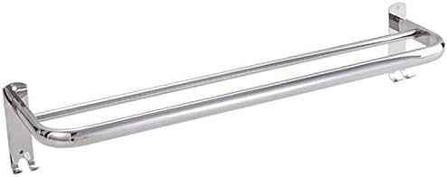 Stainless Steel Double Towel Rail with Hooks for Bathroom and Kitchen
