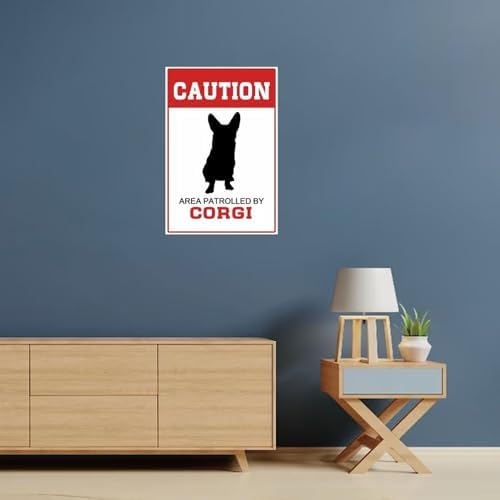 Autravelco Area Patrolled by Dog Corgi Wall Decal
