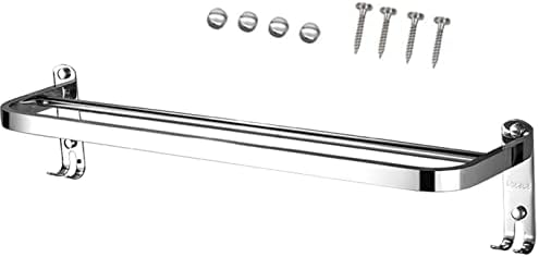 Stainless Steel Double Towel Rail with Hooks 118inch