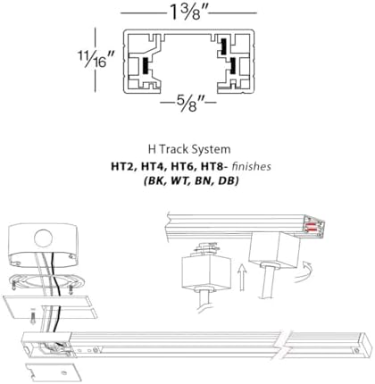 WAC Lighting 8FT H Track Single Circuit Field Cuttable Black