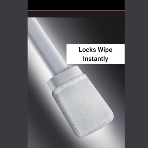 CBUCKS Toilet Brush with Silicone Head and Wet Wipe Holder