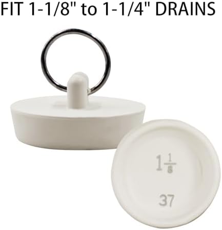 AUXBC Rubber Tub Stopper 4pcs with Hanging Ring White