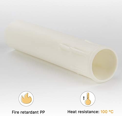 DiCUNO E12 Candle Socket Covers 6 Pcs 4 Inch Candelabra Base Plastic Sleeves