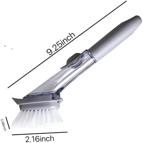 Durable Dishwashing Brush with Soap Dispenser and Long Handle