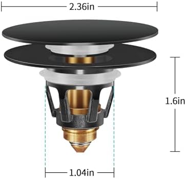 Universal Sink Stopper with Hair Catcher - 104-197 Inch Drain Hole