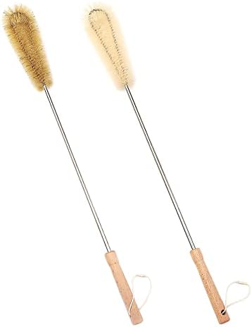 24 Inch Long Handled Brush Set with Nylon Bristle Heads