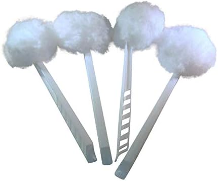 BURIUS REYINL 4-Pack Metal Bowl Brush White