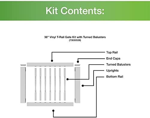 36 Vinyl T-Rail Gate Kit White