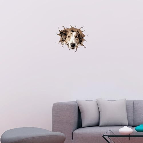 Peeking Borzoi Wall Decal 18x18in Removable