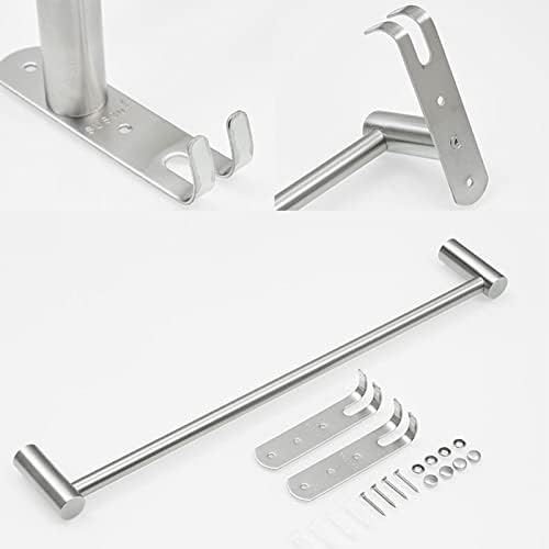 Stainless Steel Towel Rail with 2 Hooks for Bathroom and Kitchen