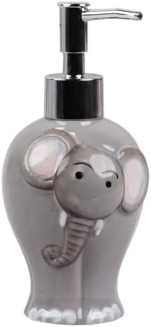 Elephant Soap Dispenser with Pump - Grey Ceramic