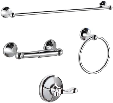 BGL 4-Piece Chrome Adjustable Towel Bar Set