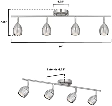 Westinghouse 4 Light LED Track Light Kit Brushed Nickel