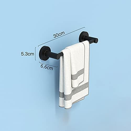 Round Towel Rack Stainless Steel Wall Mounted Black Towel Rod Holder 30Cm 100Cm