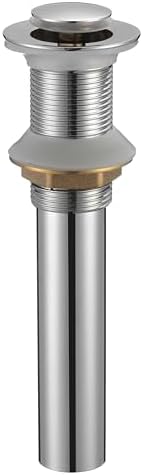 Bathroom Sink Drain Without Overflow Brass and Stainless 304 Chrome Pop Up Stopper