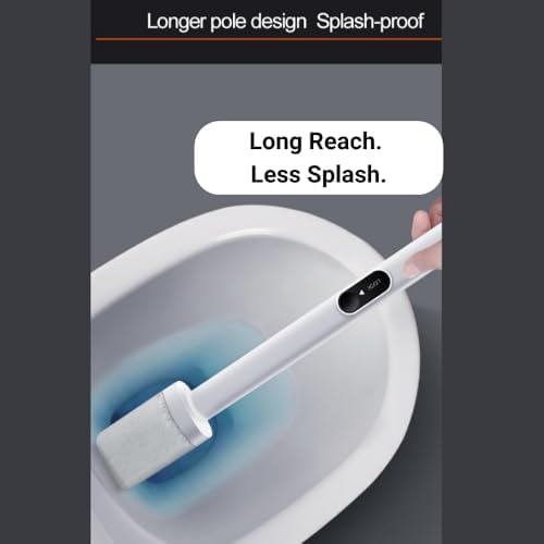 CBUCKS Toilet Brush with Silicone Head and Wet Wipe Holder