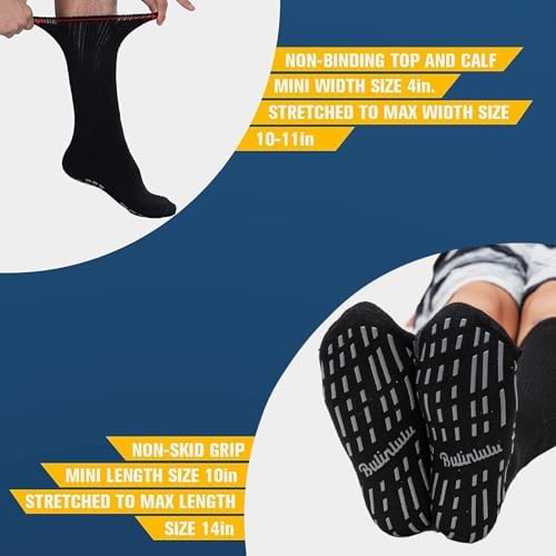 Bulinlulu Extra Wide Socks for Swollen Feet 4 Pairs