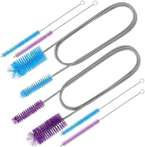2 Pcs Flexible Long Drain Brush with Stainless Steel Handle