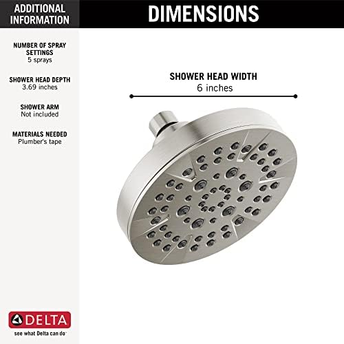 Delta 5-Spray Chrome Shower Head with Pause Feature