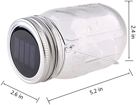 CHBKT 4-Pack Solar Mason Jar Lights with Handle and 30 LEDs