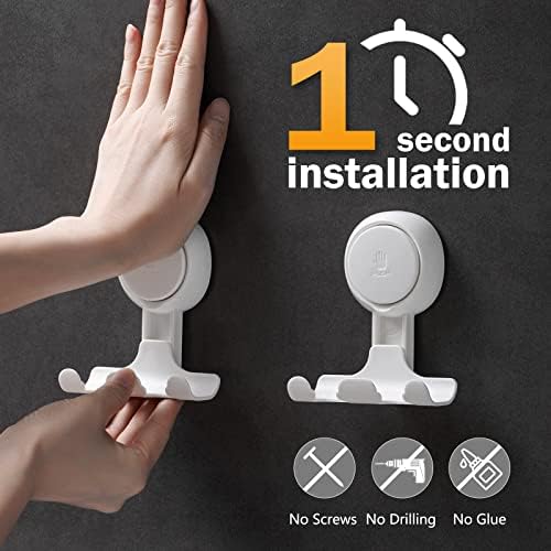 LEVERLOC 2 Pack Razor Holder for Shower Damage-Free Wall Hooks