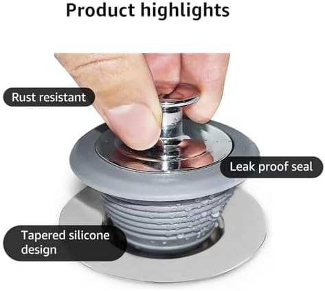 VIPMORE Universal Silicone Bathtub Drain Stopper