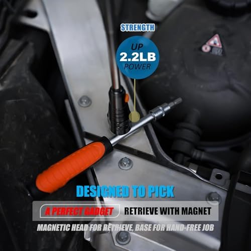 VIBELITE Extendable Magnetic Flashlight - 22 Inches 3 LED Black