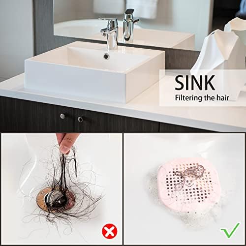 2 Pack Drain Cover Hair Catcher Deep Grey Bath Accessory