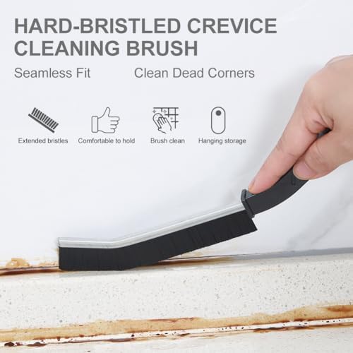 3 Pcs Hard Bristle Crevice Cleaning Brush for Kitchen and Bathroom