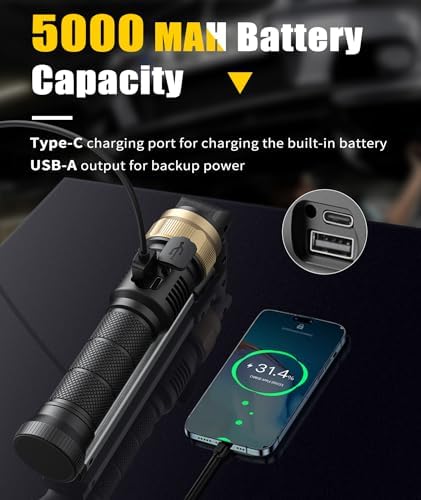 Magnetic Work Light with 360 Rotate and 5000mAh Rechargeable 1