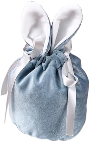 Easter Bunny Gift Velvet Bags with Drawstrings