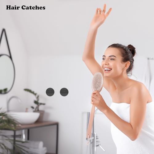 HINGTAI Hair Catcher Wall-Mount Suction Cup Drain Protector Black Reusable