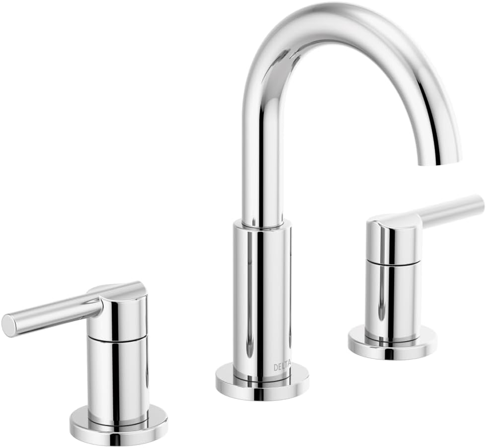 Delta Nicoli Widespread Bathroom Faucet 3 Hole Chrome 2 Handle