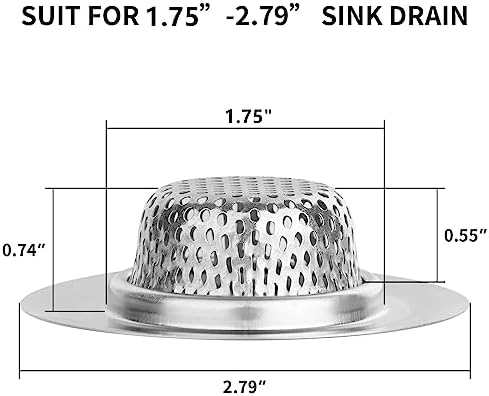 Ohtomber 2PCS Stainless Steel Bathtub Drain Strainer