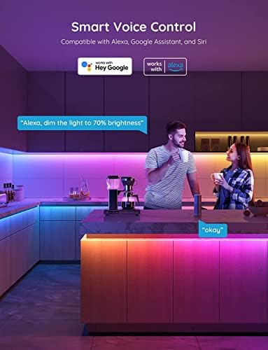 Govee 100ft RGBIC LED Strip Lights with Alexa and Google Assistant Control