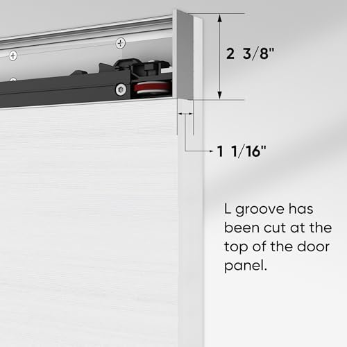 JUBEST 40x86 Concealed Barn Door with Soft Close Hardware Kit