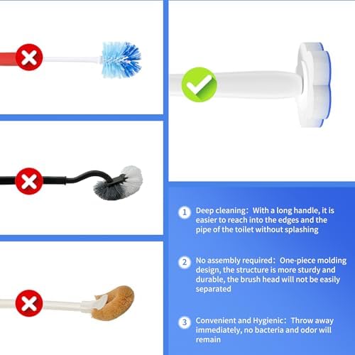 Topo Bear Toilet Brush Kit with 40 Refills and 18in Handle