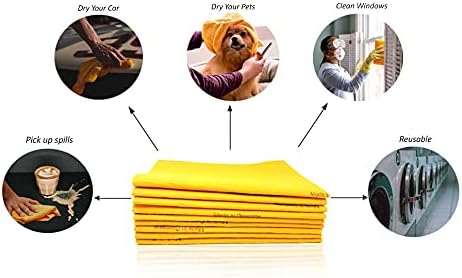 10 Pack Extra Large German Shammy Cloths for Pets and Home Use
