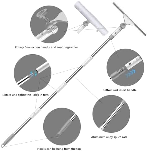 LJGG Window Squeegee Kit with 54 Extendable Pole