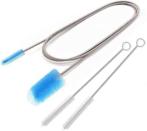 Flexible Drain Brush 67-Inch Nylon Cleaner with 82-Inch Straw Brush Blue