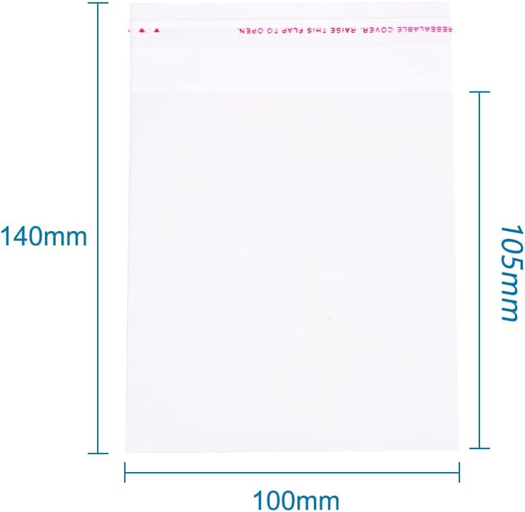 Fashewelry 1000Pcs Clear Self-Sealing Cello Bags
