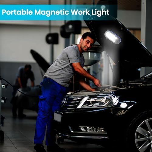 AlltroLite 3-Pack LED Work Light - Portable Magnetic with Rotatable Hook