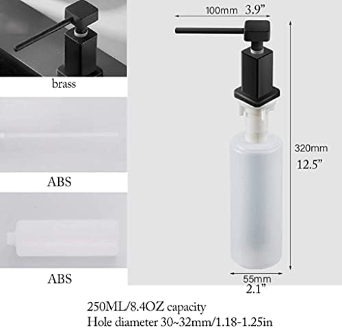 KAAZEE Brass Soap Dispenser 250ML Built In Kitchen Sink Pump