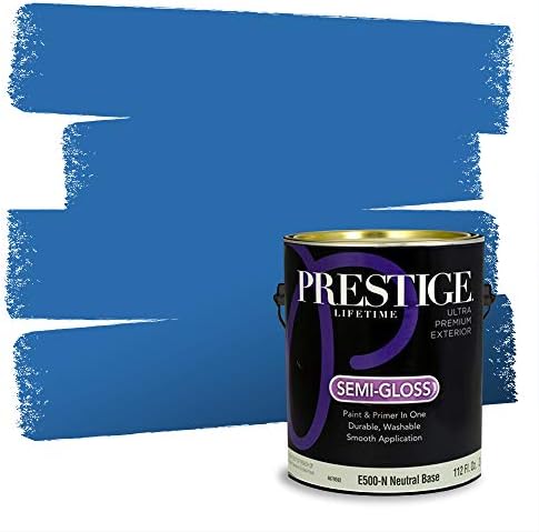 PRESTIGE 1-Gallon Exterior Paint Primer Semi-Gloss Electric Blue Match