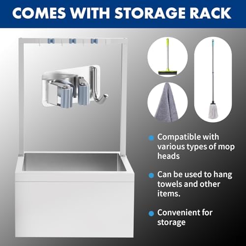 Tongmo Stainless Steel Mop Sink with Tool Rack