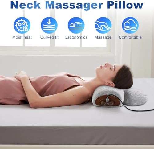 Triple Therapy Neck Pillow with Heat and Traction 1