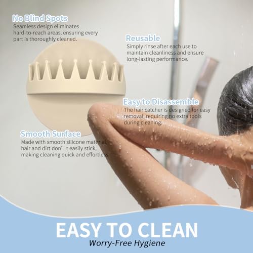 Steorra Wall Mounted Hair Catcher with 17 Suction Cups