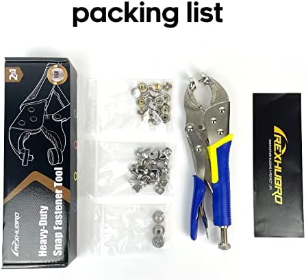 Rexhubro Snap Fastener Tool Kit 40 Sets 15mm Stainless Snap Pliers