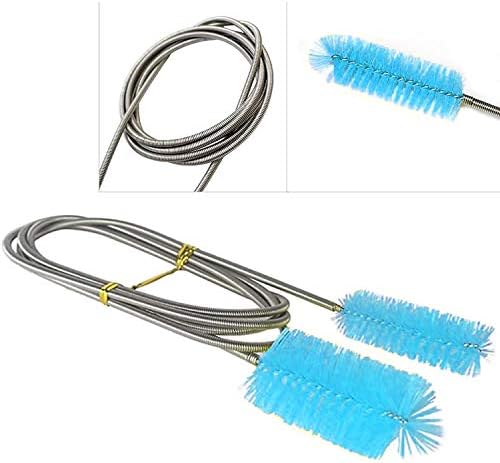 Flexible Drain Brush 67-Inch Nylon Cleaner with 82-Inch Straw Brush Blue